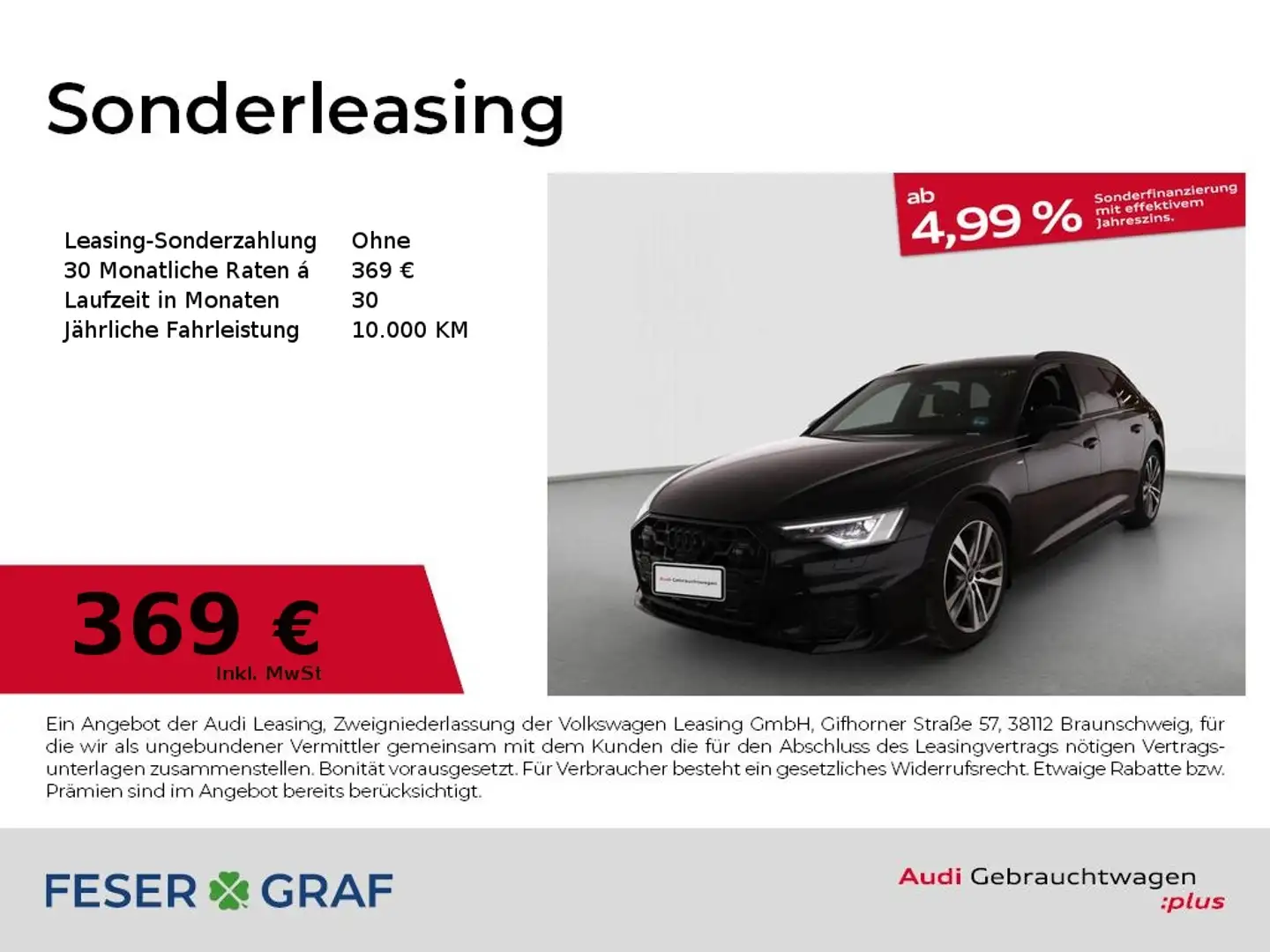 Audi A6 Avant S line 45 TFSI S tronic Head Up/360°/Alu19/M Schwarz - 1