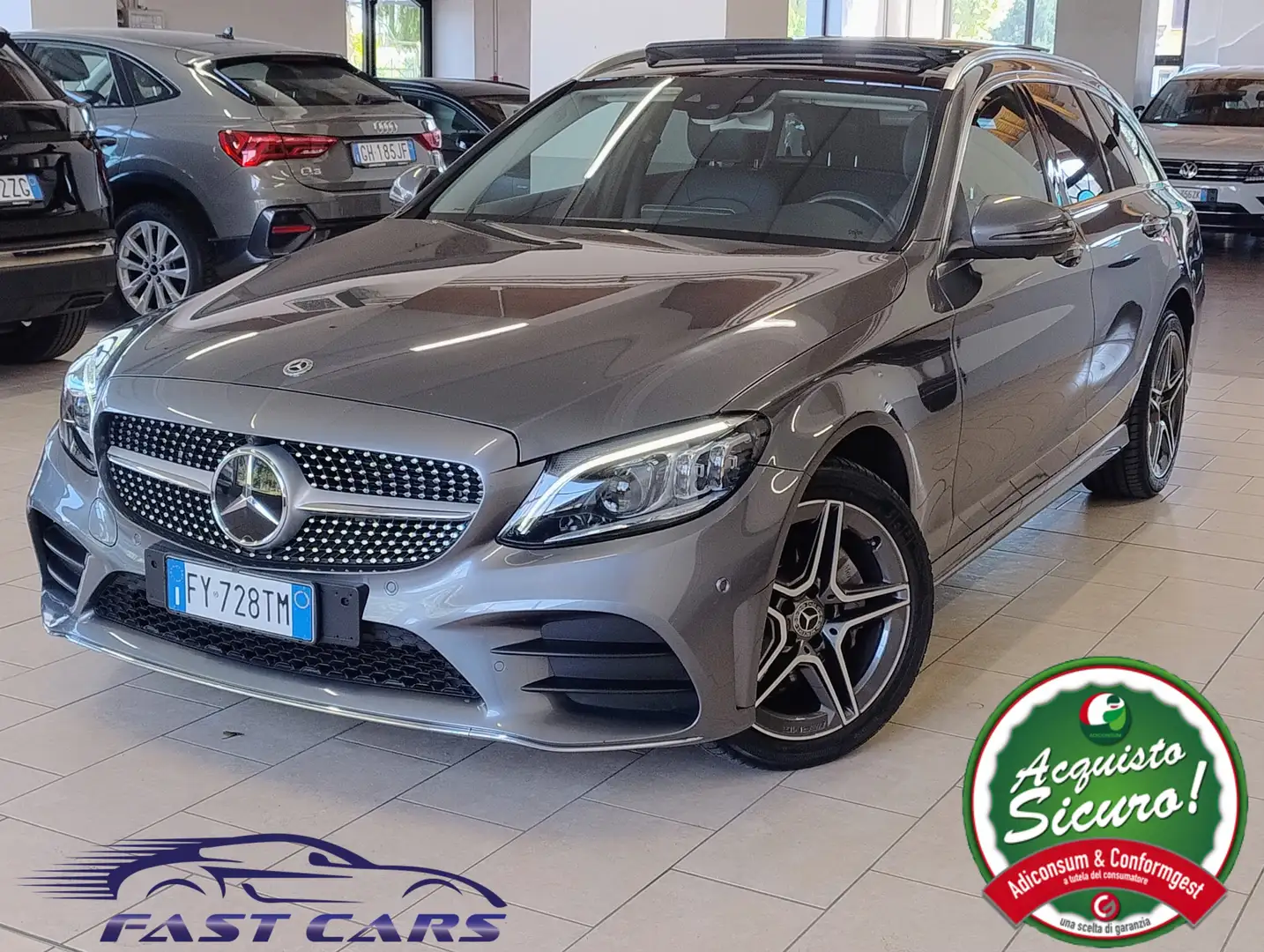 Mercedes-Benz C 220 d Premium 4matic auto TETTO BURMESTER MULTIBEAM Grigio - 1