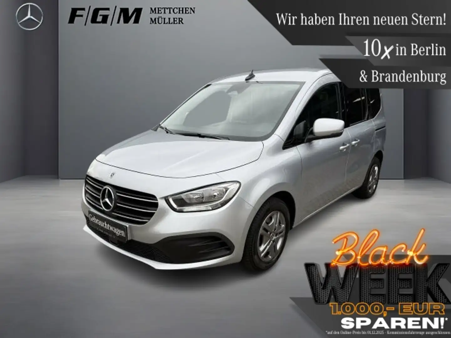 Mercedes-Benz T-Class T 180 d Standard Style Totwinkelass|AHK|Sitzheiz Silber - 1