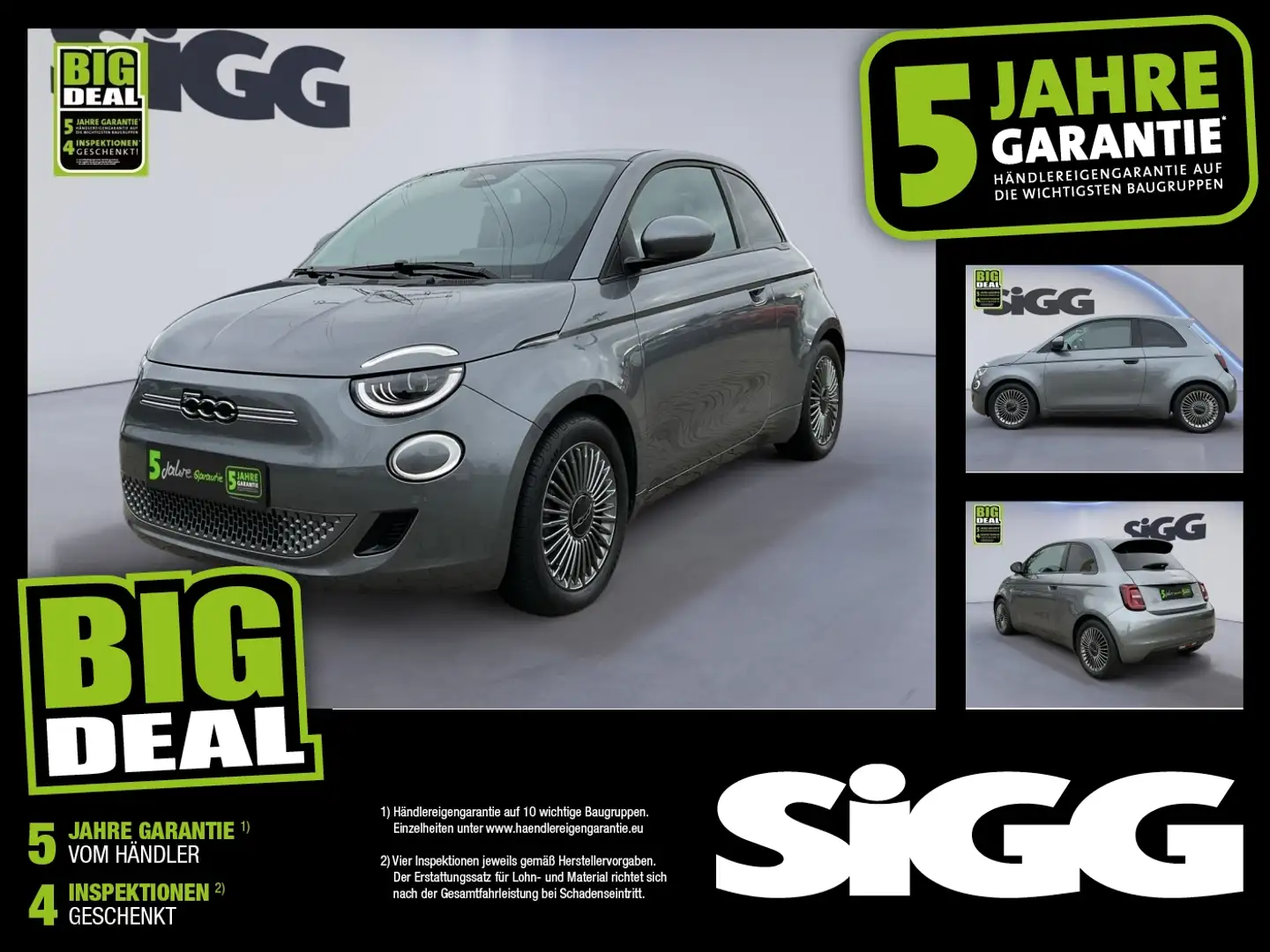 Fiat 500e 500 e Icon NAV & Kamera inkl. 11KW Wallbox + Kabel Grau - 1