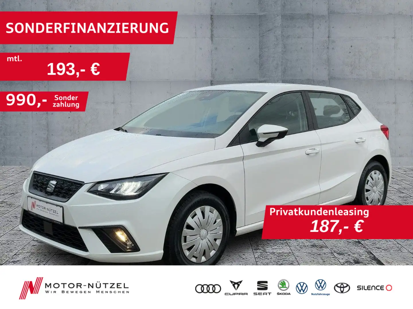 SEAT Ibiza 1.0 REFERENCE LED+SHZ+PDC+DAB+NSW+MFL+BT Weiß - 1