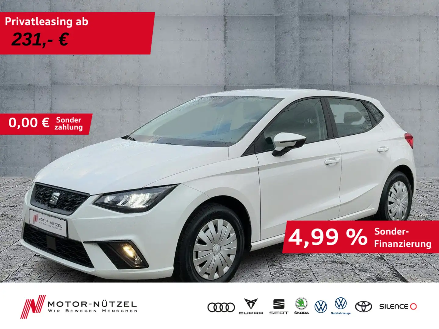 SEAT Ibiza 1.0 REFERENCE LED+SHZ+PDC+DAB+NSW+MFL+BT Weiß - 1