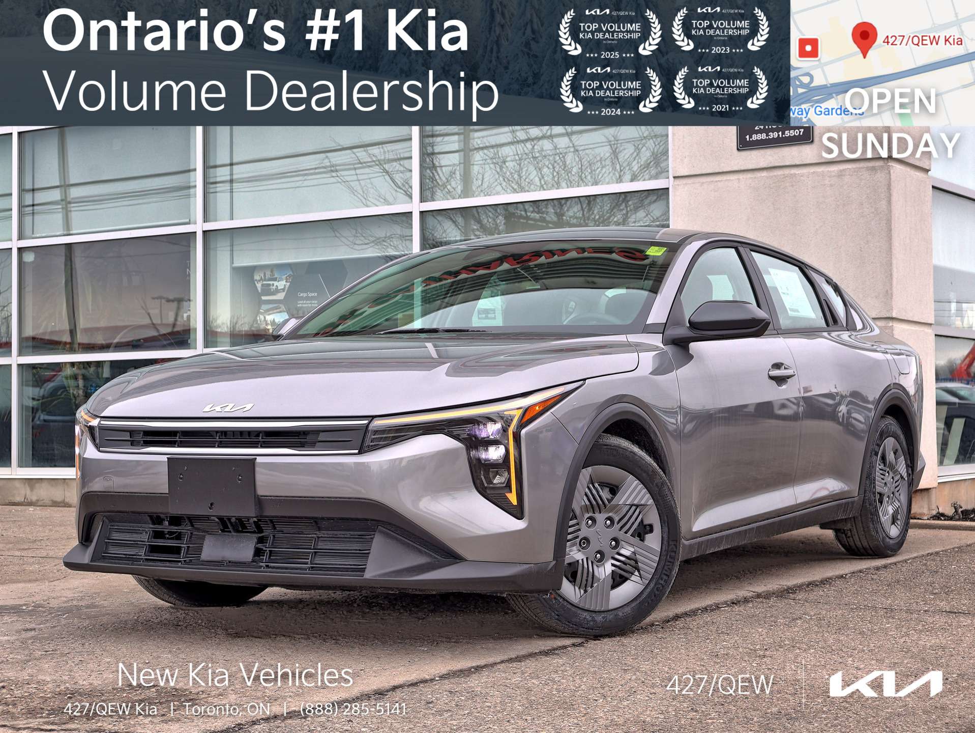 Gray 2025 Kia K4 Sedan Front-Wheel Drive Automatic