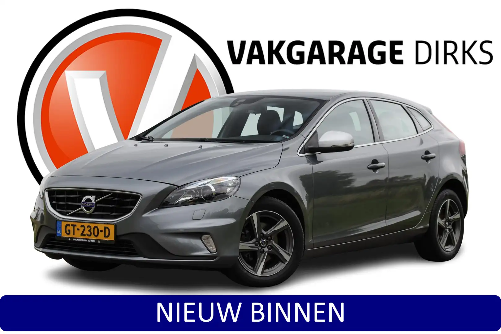 Volvo V40 2.0 D2 R-Design ✅ Xenon ✅ Leder ✅ Stoelverwarming Grijs - 1