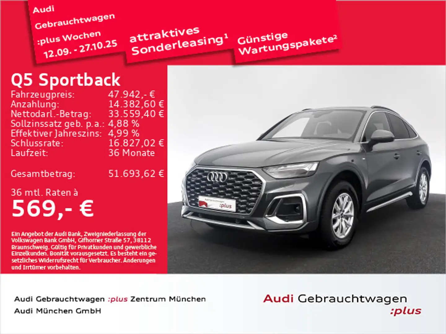 Audi Q5 40 TDI qu. S tronic S line Pano/AHK Grijs - 1