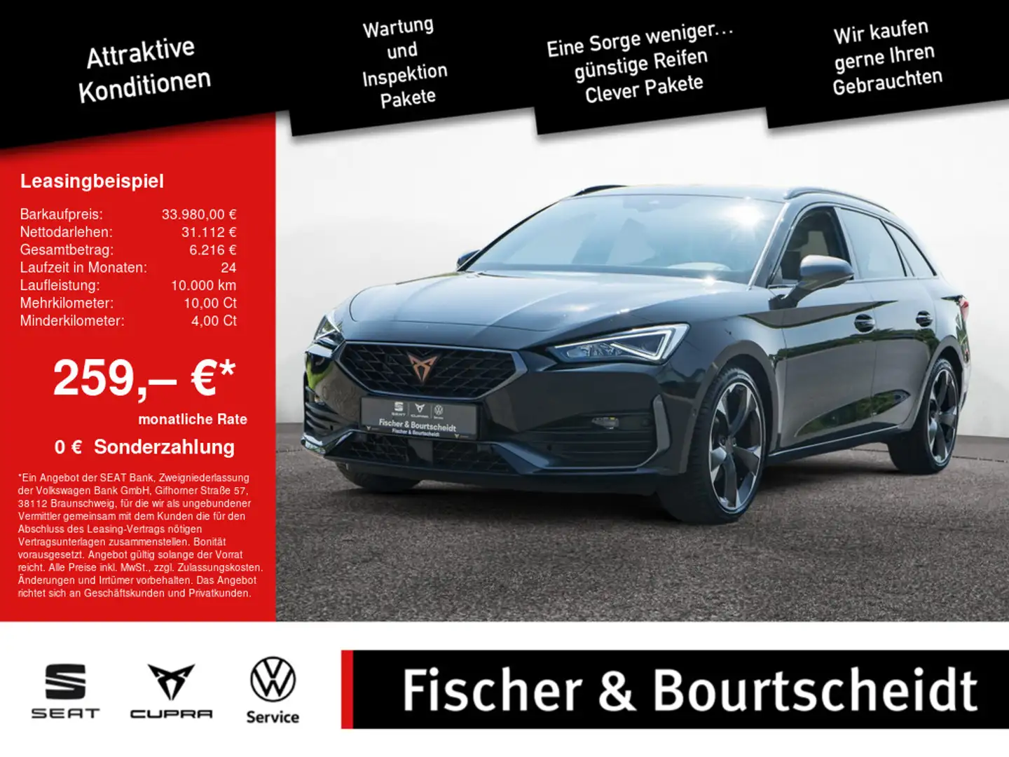 CUPRA Leon Sportstourer 1.5 TSI Basis NAVI PDC LED Schwarz - 1