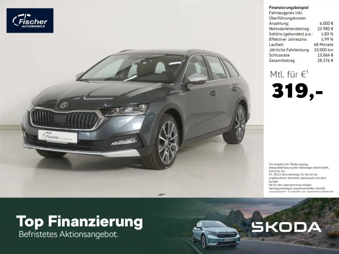 Skoda Octavia Combi 2.0 TDI Scout 4x4 DSG AHK/Matrix Grau - 1