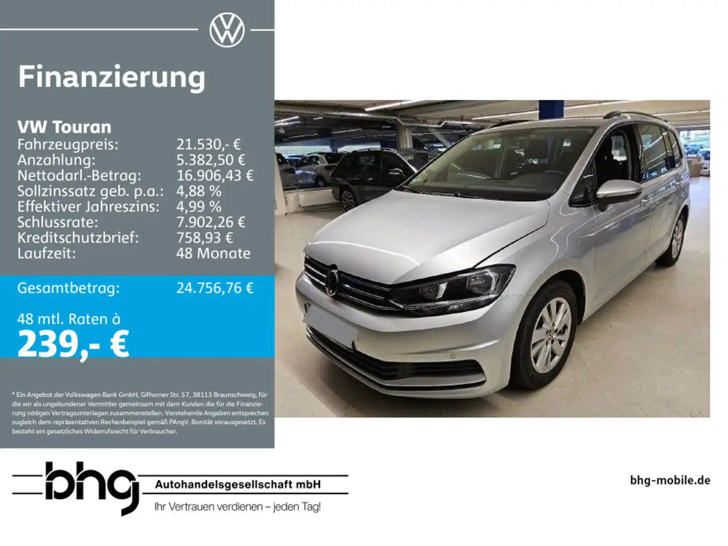 Volkswagen Touran 1.5 TSI COMFORTLINE #ACC #7-SITZER #AHK # Silber - 1