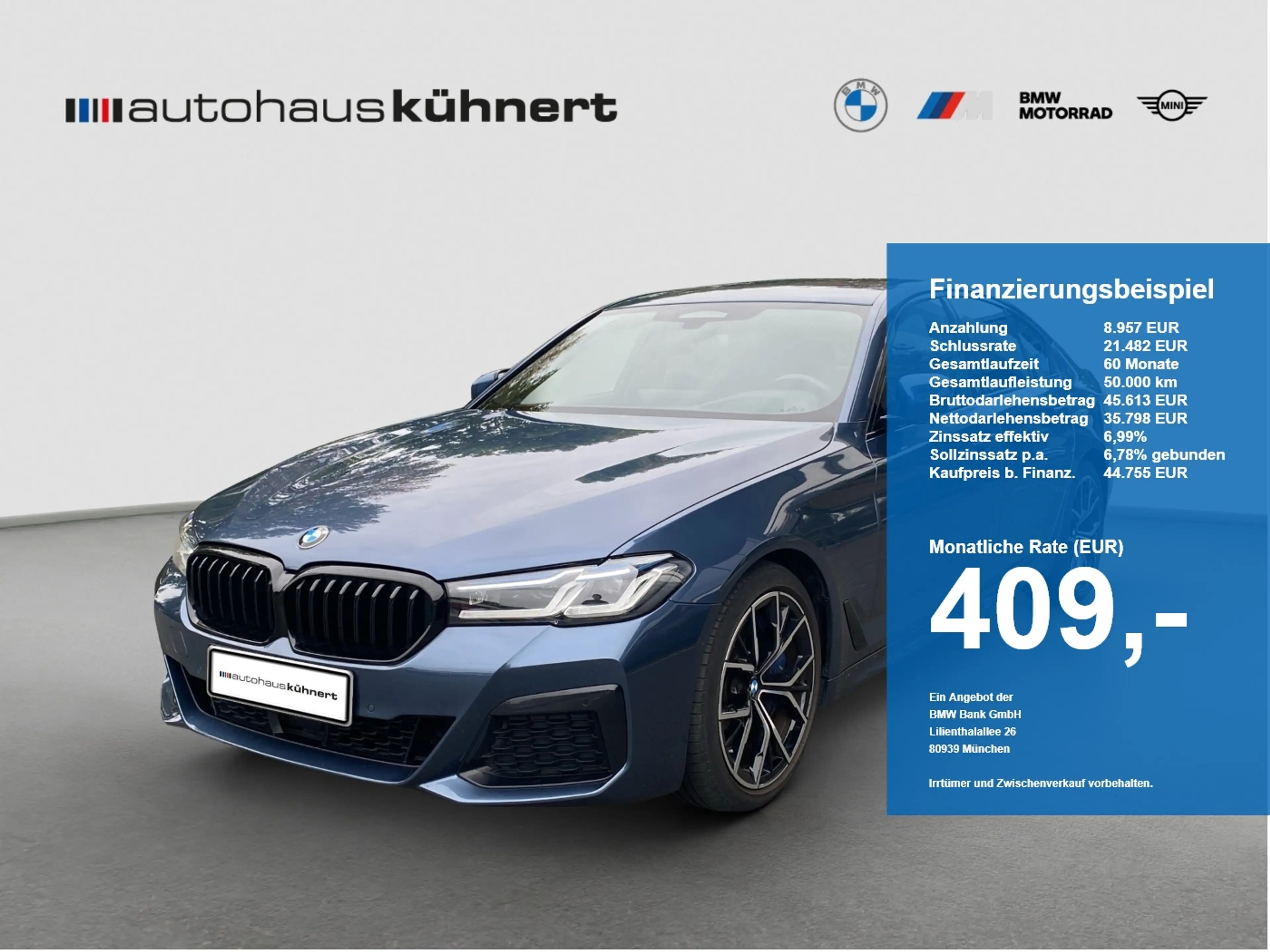 BMW 530 d xDrive Limousine ///M-Sport Laser ACC AHK RFK HU