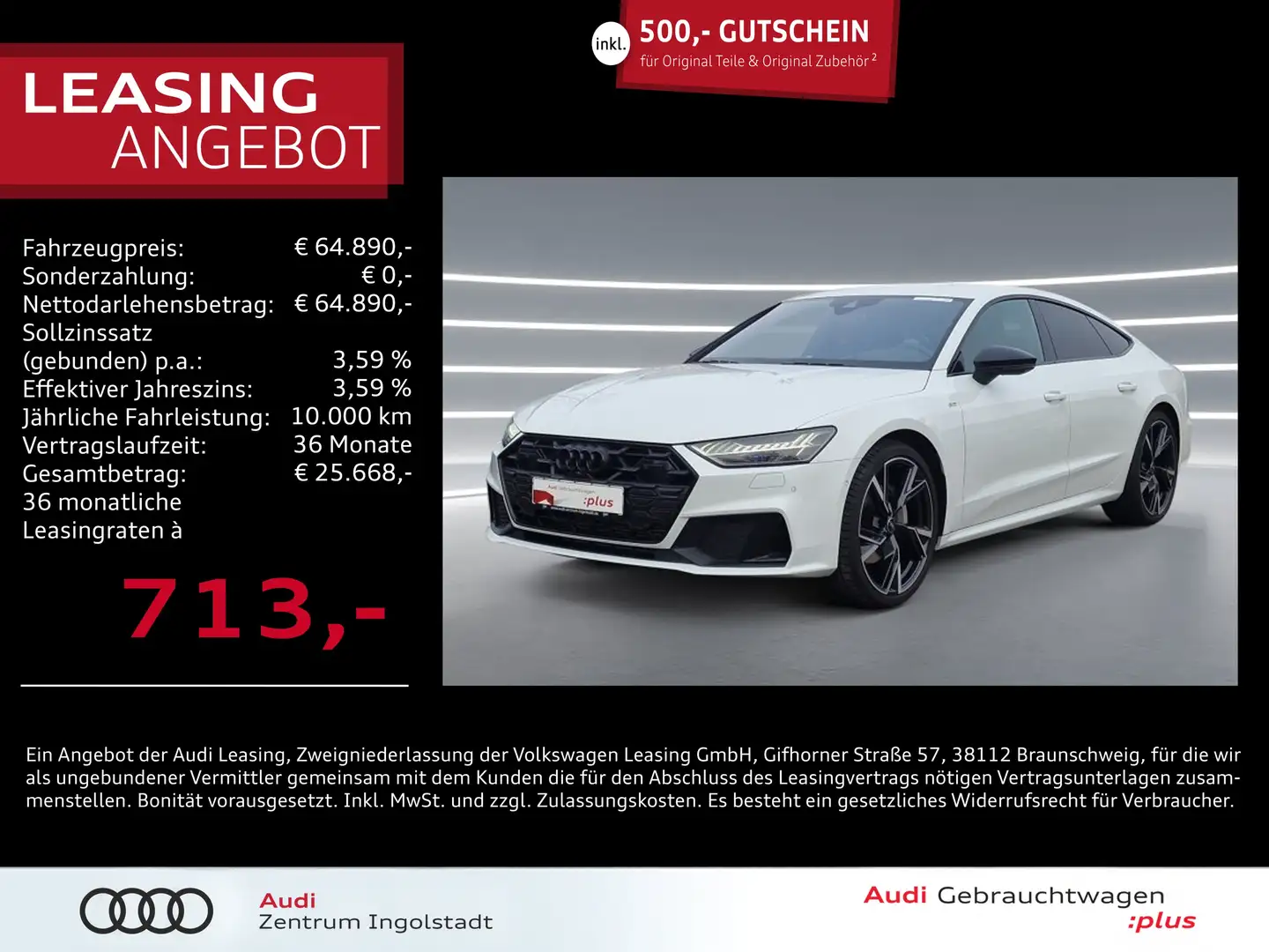 Audi A7 Sportback 45 TFSI S line HD-MATRIX STHZG 21" Weiß - 1