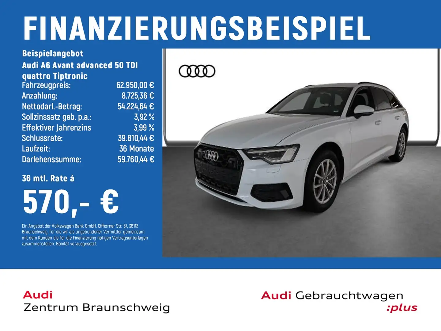 Audi A6 Avant advanced 50 TDI quattro Tiptronic HuD+SHZ... Weiß - 2