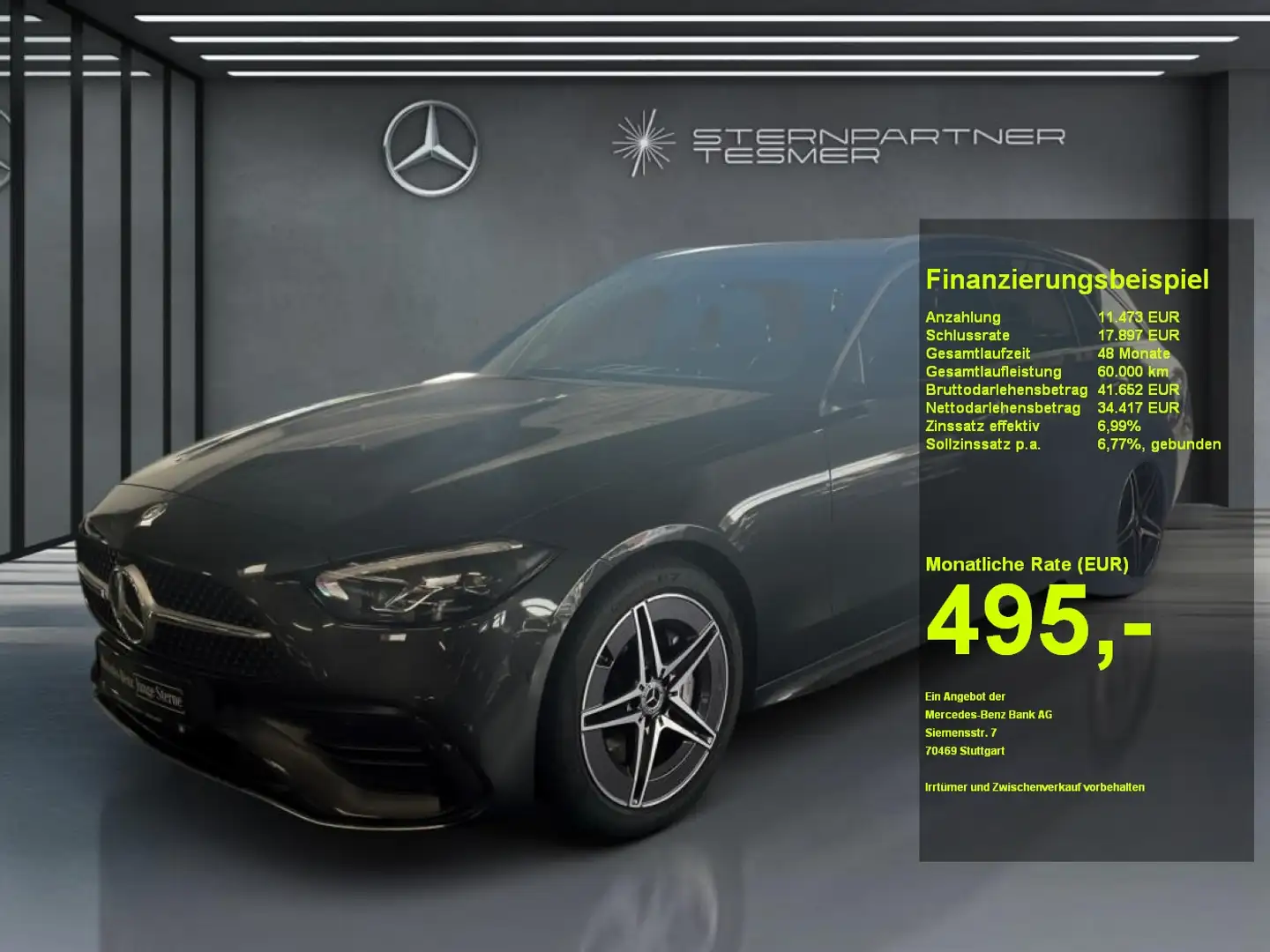 Mercedes-Benz C 300 T AMG +KAMERA+LED+AMBIENTE+DISTRONIC+AHK Grau - 1