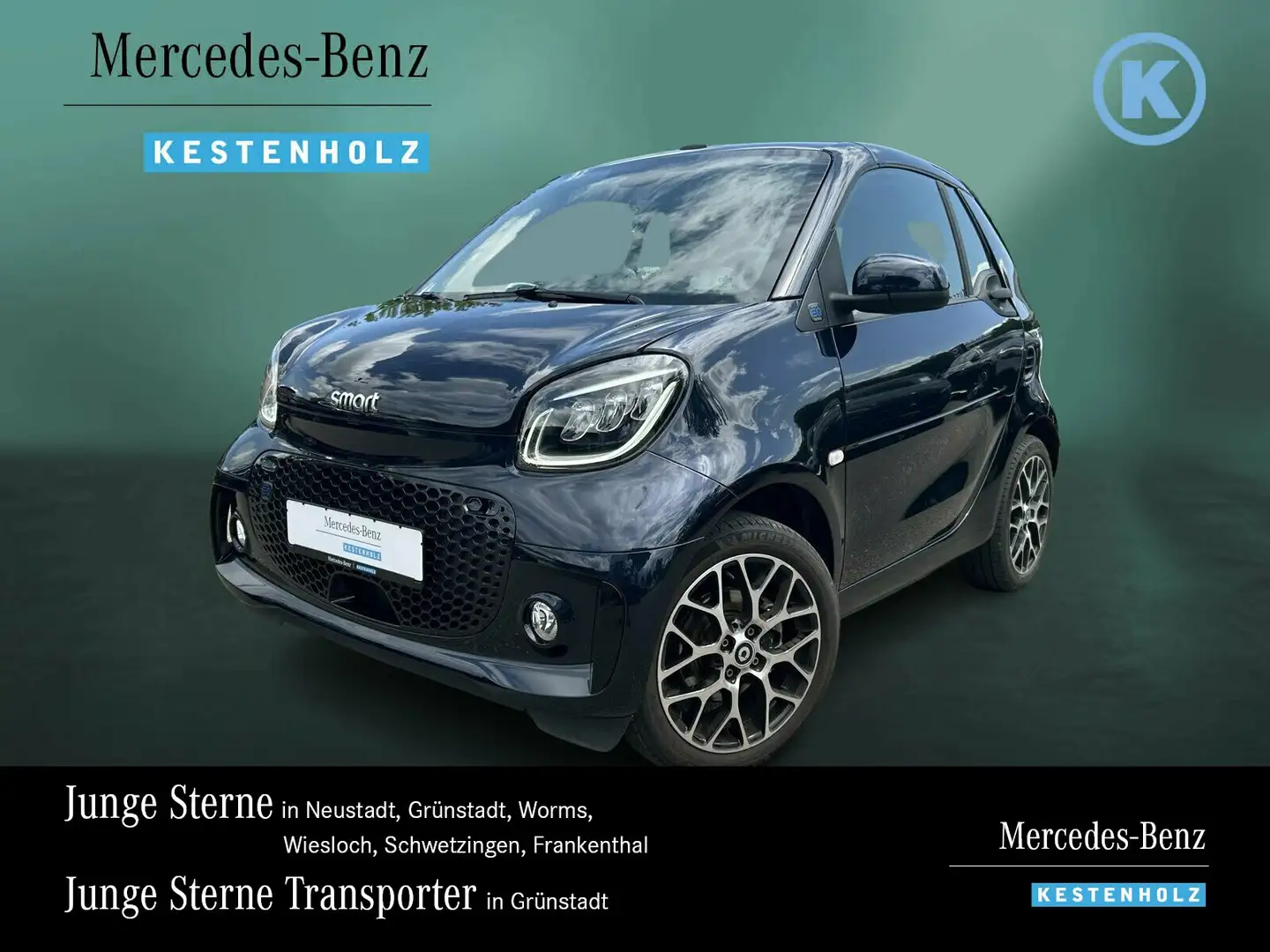 smart forTwo EQ fortwo cabrio PRIME+22kW+KAMERA+LED+JBL-SOUND Blauw - 1