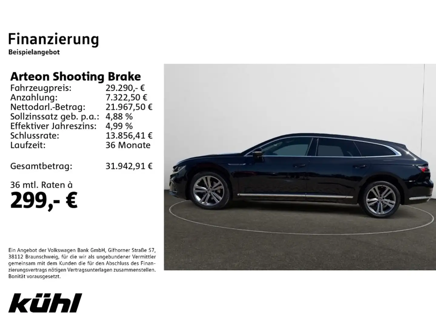 Volkswagen Arteon 2.0 TSI DSG R-Line Navi,AH Noir - 2