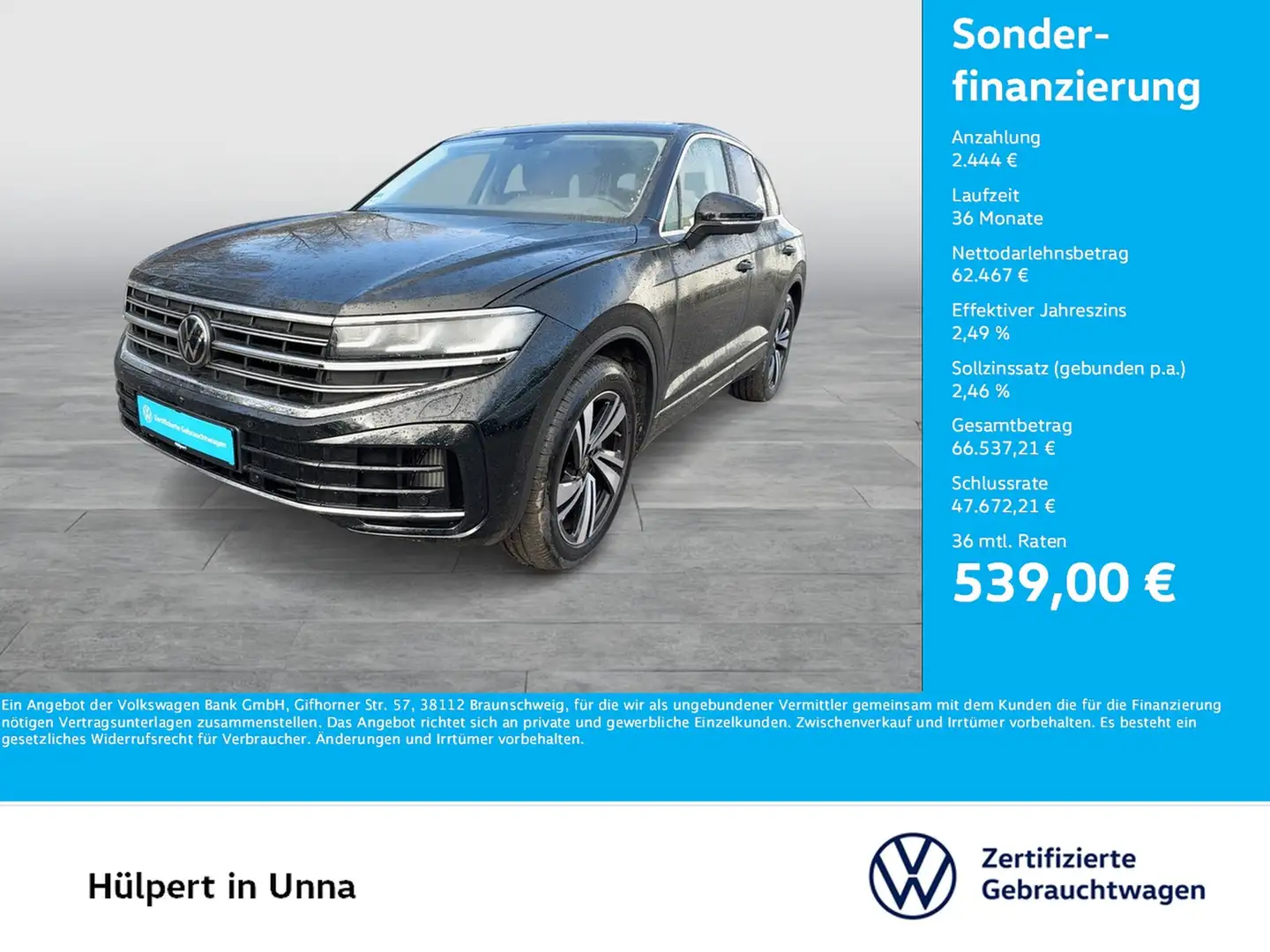 Volkswagen Touareg V6 TSI ELEGANCE NEUESMODELL AHK ACC LM20 Negru - 1