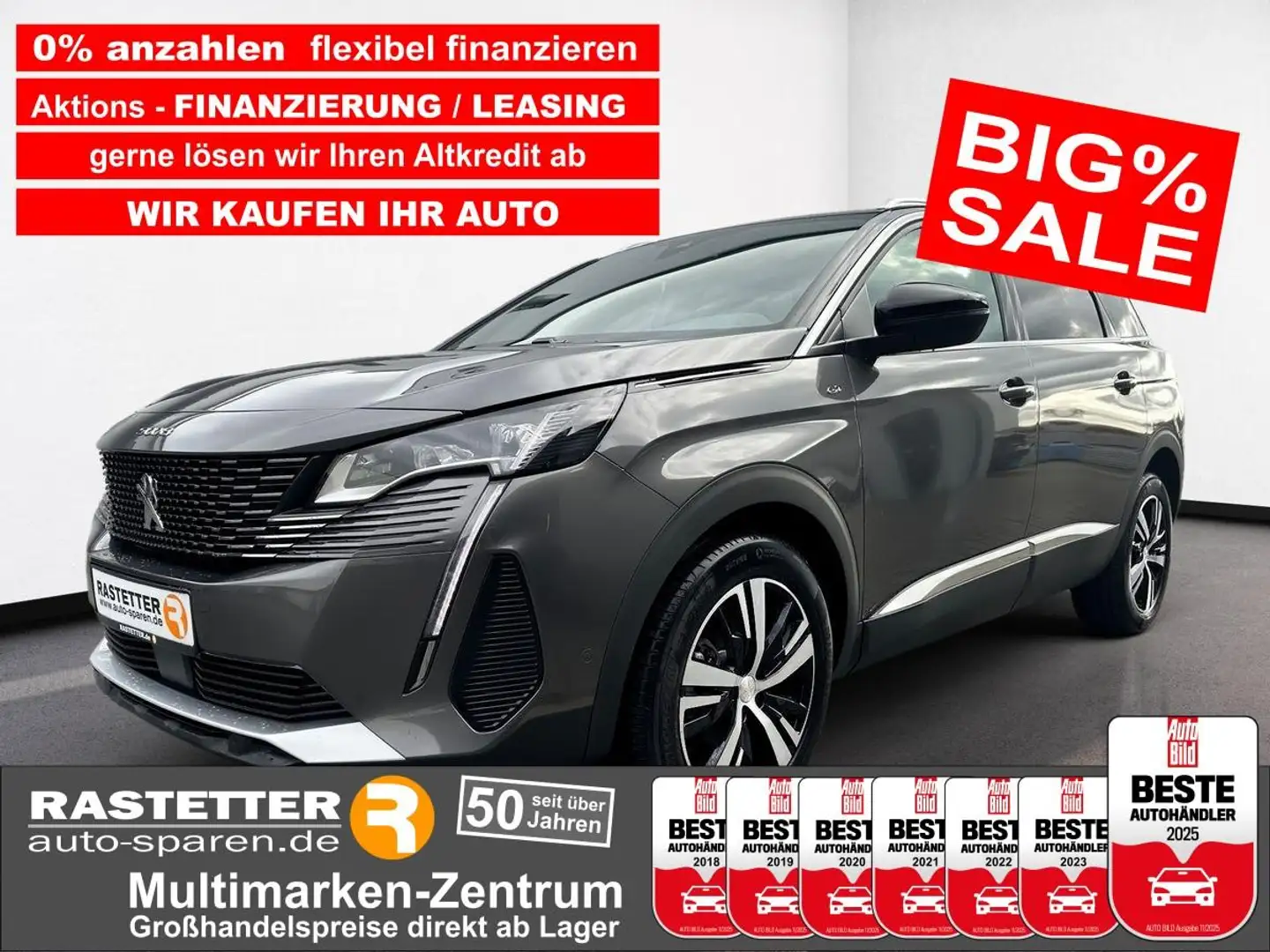 Peugeot 5008 EAT8 GT 7Sitze+eHeckkl+18Z+Navi+ACC+Keyless+virtCP Grijs - 1
