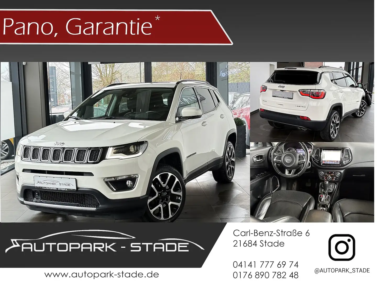 Jeep Compass Limited 4WD Automatik Bi-Xen Pano Assist Blanc - 1