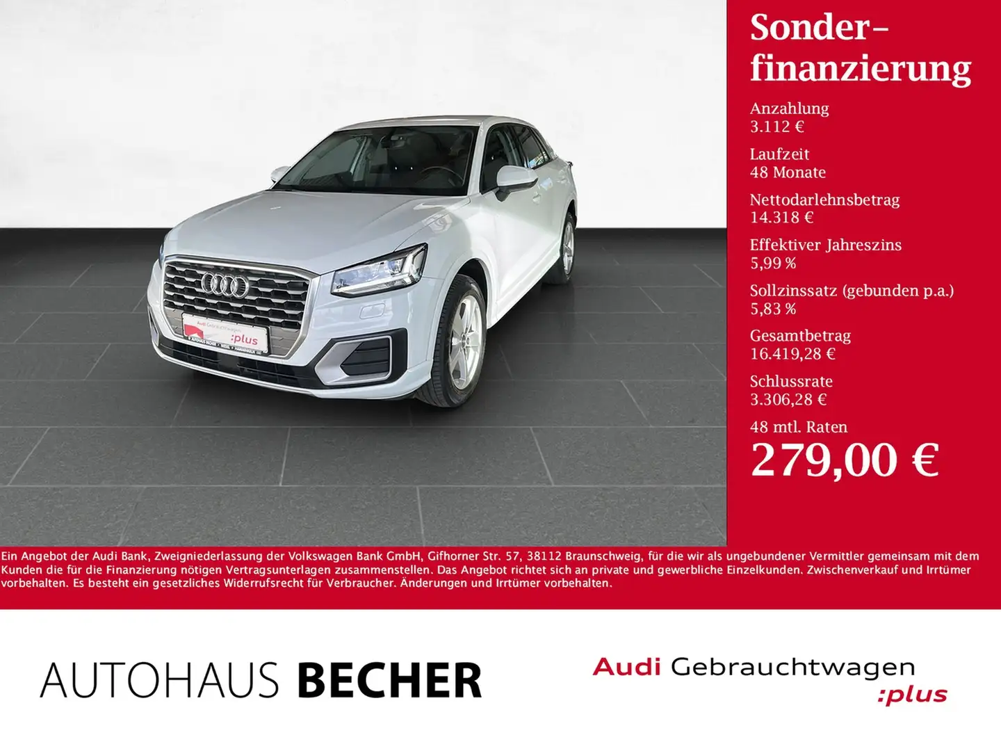 Audi Q2 sport 1.4 TFSI 6-Gang /Navi/LED/Sitzhz Wit - 1
