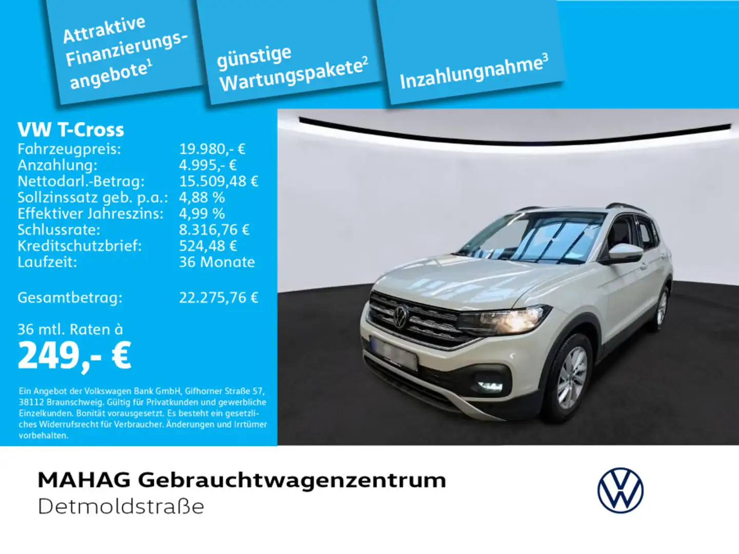 Volkswagen T-Cross 1.0 TSI LIFE AHK AppConnect LightAssist Grau - 1