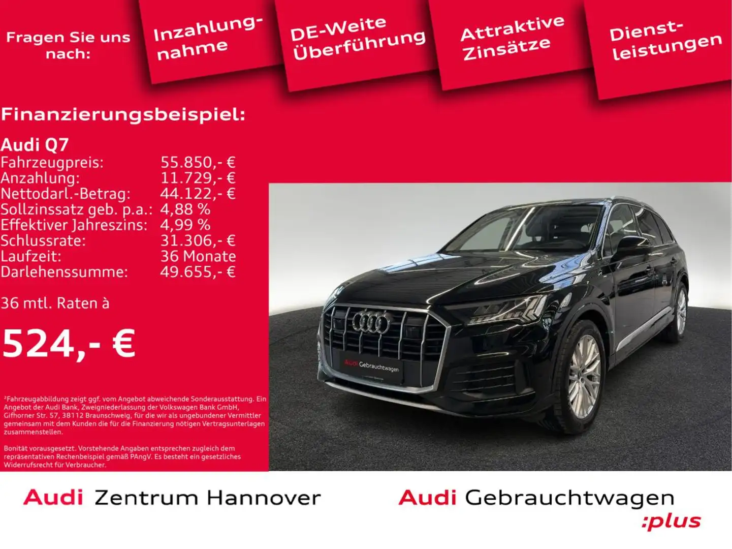 Audi Q7 50 TDI quattro Pano HuD Matrix B&O Schwarz - 2
