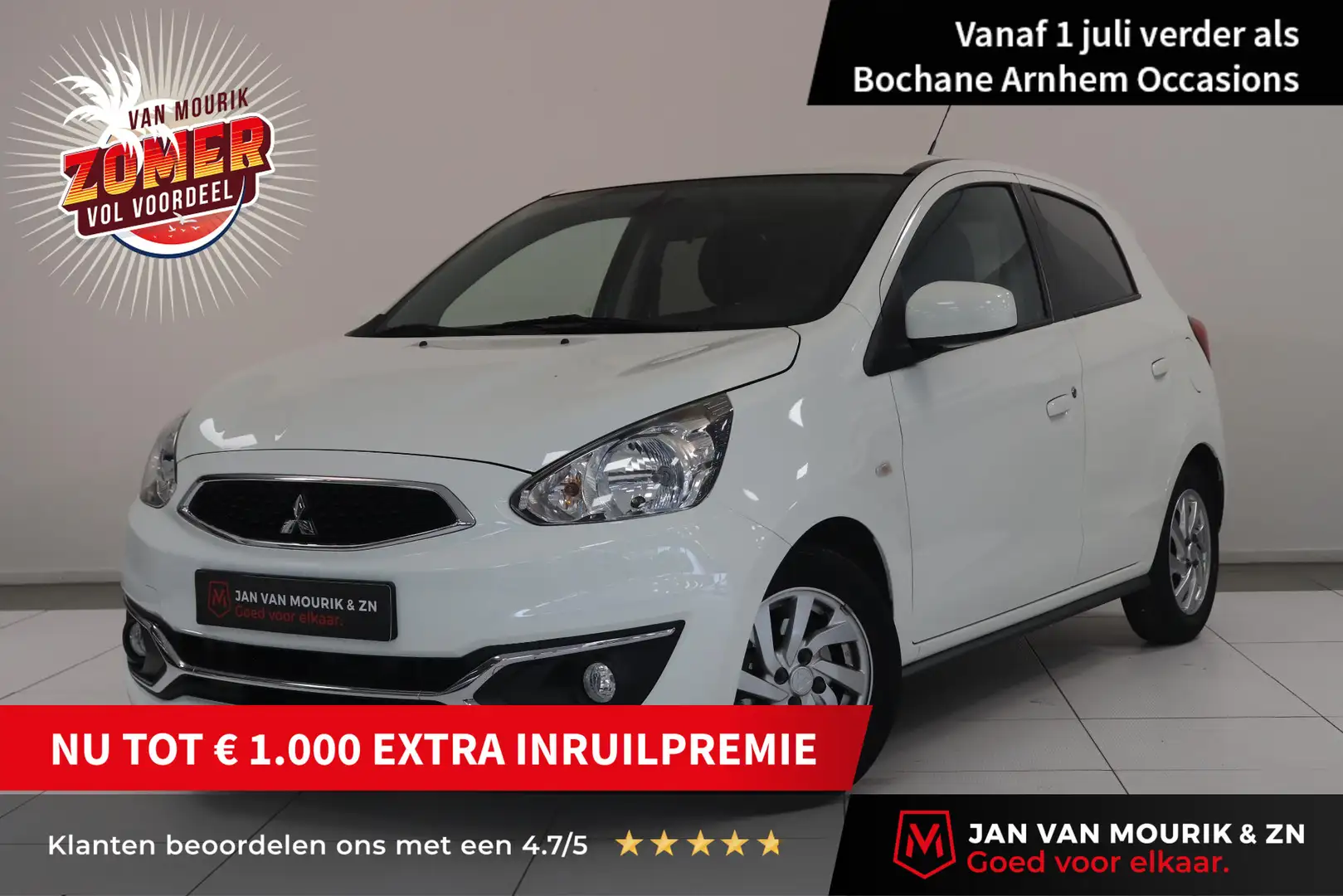 Mitsubishi Space Star 1.0 Active Automaat | Airco | Navigatie | Cruise C Wit - 1