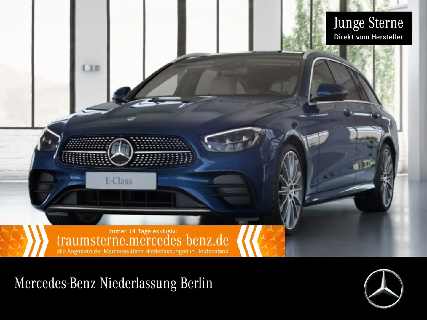 Mercedes-Benz E 400 E 450 T 4M AMG+PANO+360+AHK+LED+FAHRASS+BURMESTER Blau - 1