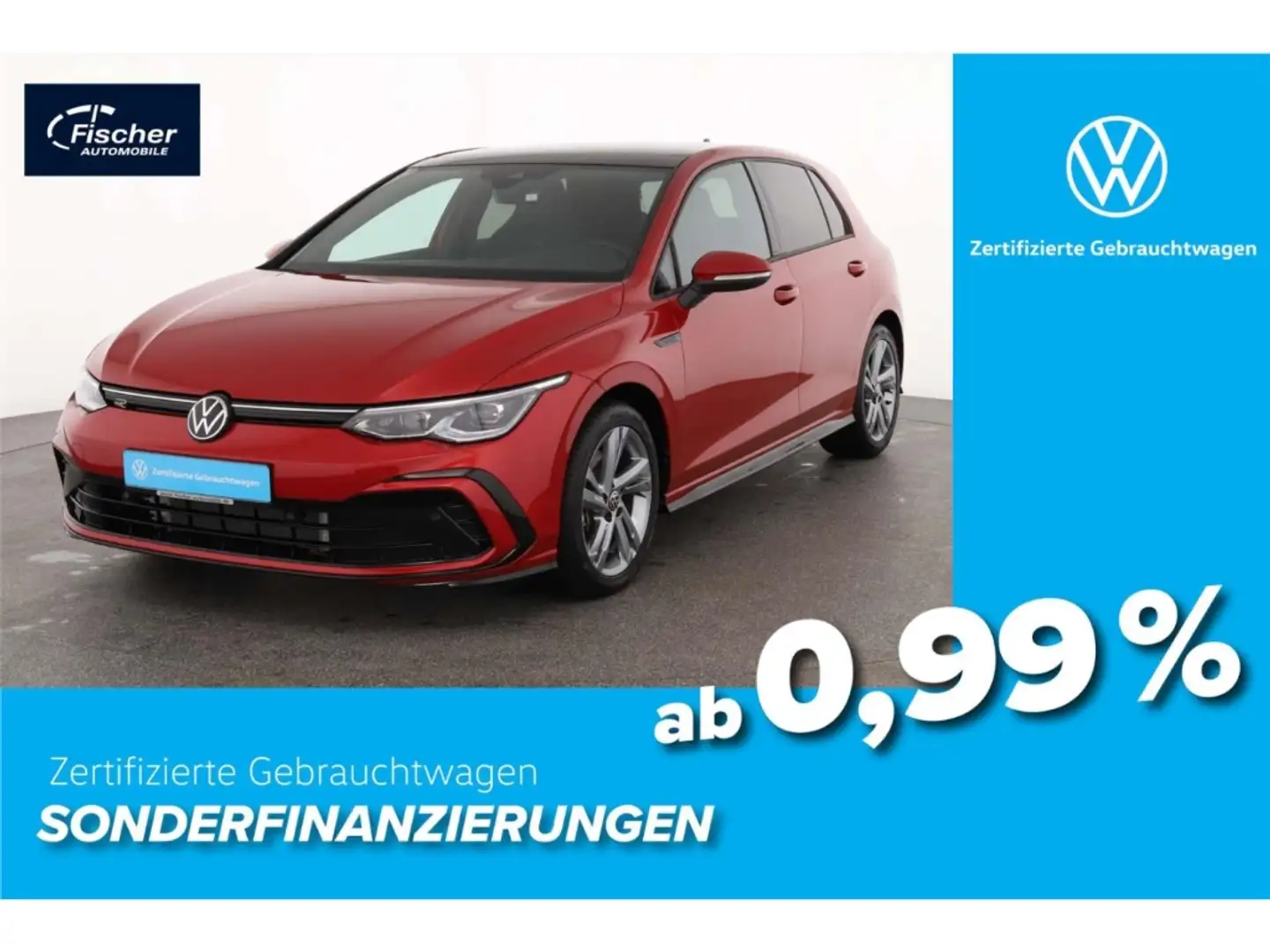 Volkswagen Golf 2.0 TSI R-Line DSG P-Dach/Matrix/NAV/PDC Rot - 1