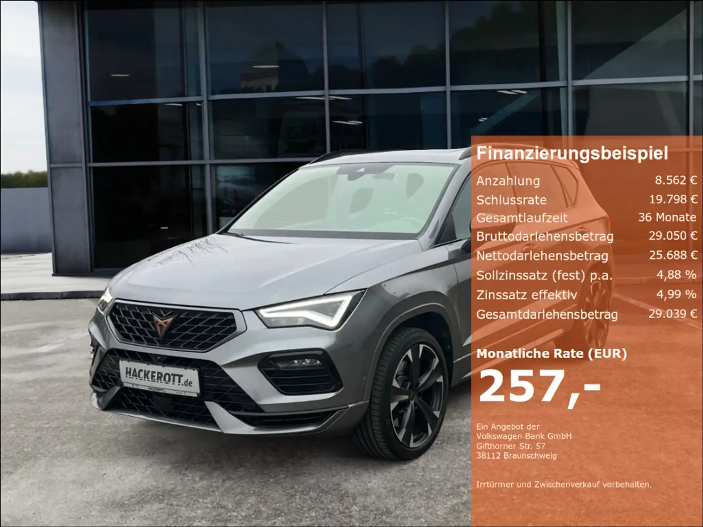 CUPRA Ateca 4Drive 2.0 TSI 7-GANG DSG AHK Panorama elektr. Hec Grau - 1