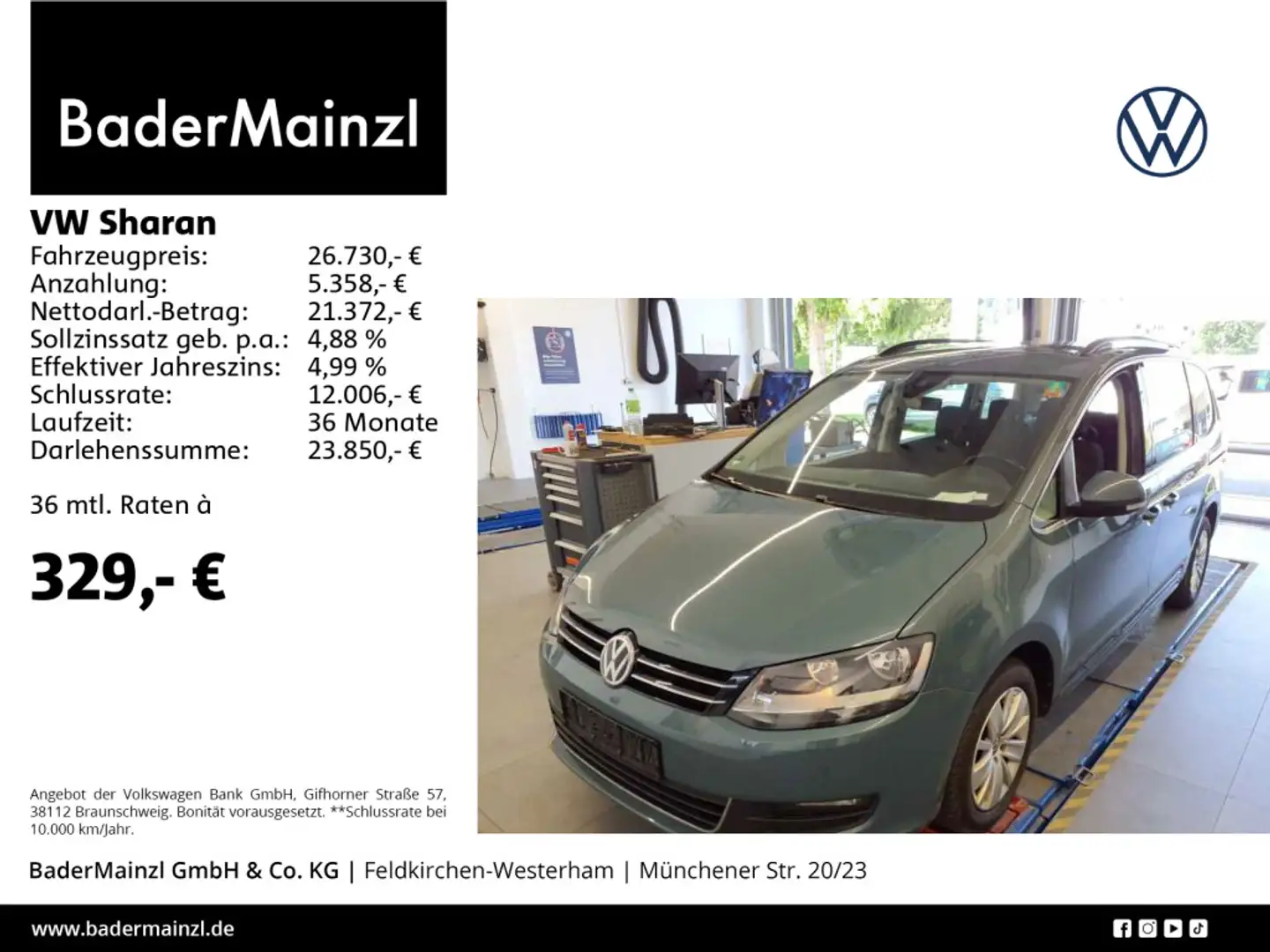 Volkswagen Sharan 1.4 TSI DSG Comfortline AHK Navi 7-Sitz Blau - 1