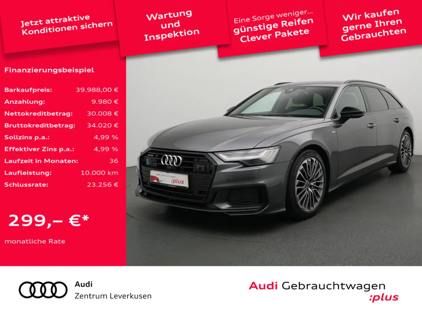 Audi A6 Avant e quattro S line MATRIX LEDER AHK AC Grau - 1