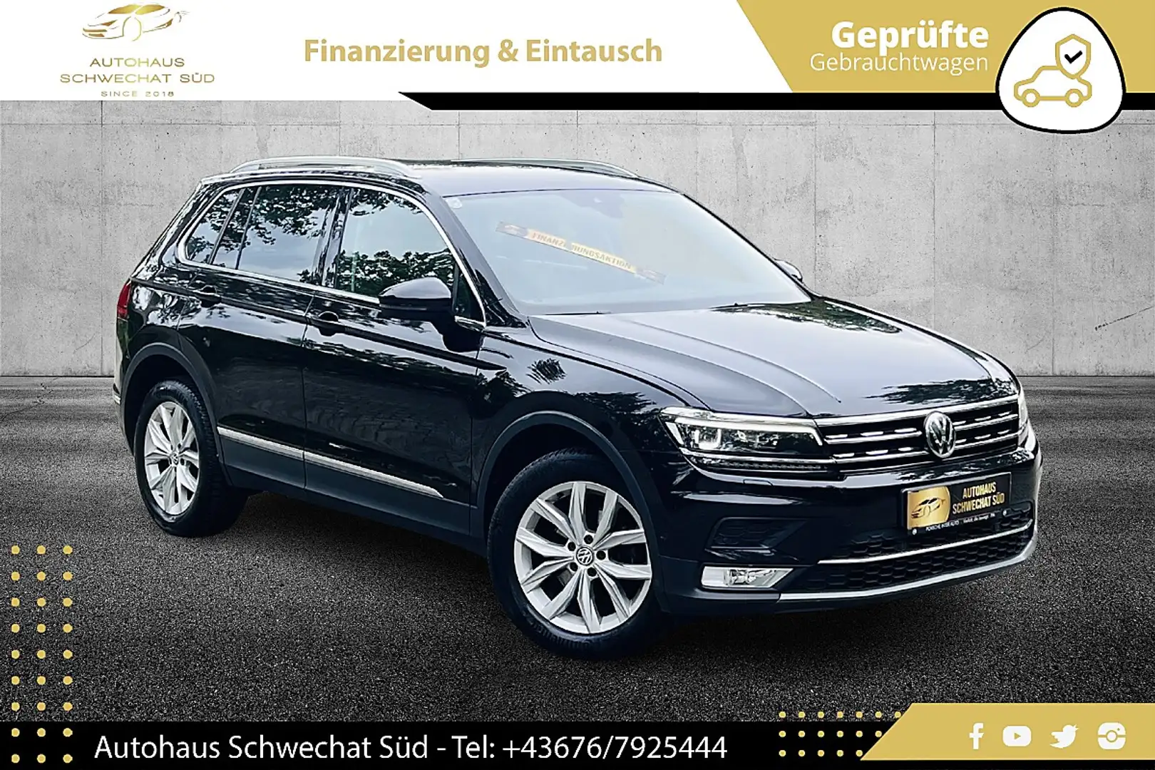 Volkswagen Tiguan 2.0 TDI Highline //DSG//ALLRAD//STANDHI//ACC//NAVI Schwarz - 1