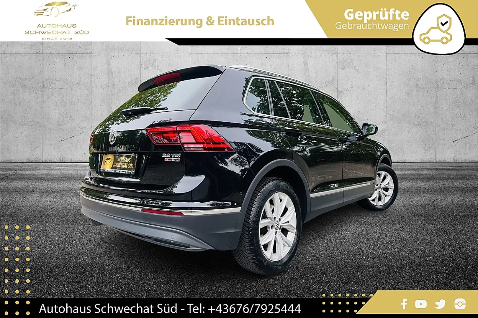 Volkswagen Tiguan 2.0 TDI Highline //DSG//ALLRAD//STANDHI//ACC//NAVI Schwarz - 2