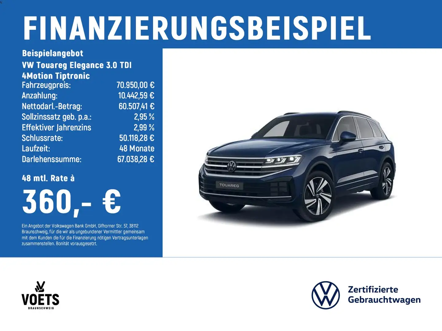 Volkswagen Touareg Elegance 3.0 TDI 4Motion Tiptronic PANO+RearVie... Bleu - 2