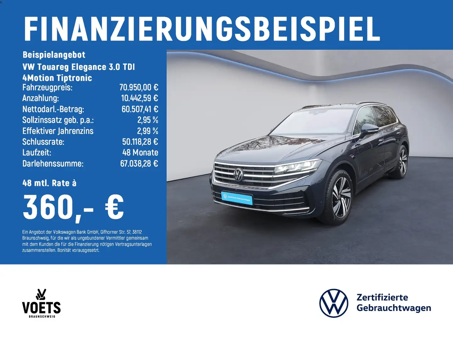 Volkswagen Touareg Elegance 3.0 TDI 4Motion Tiptronic PANO+RearVie... Bleu - 2