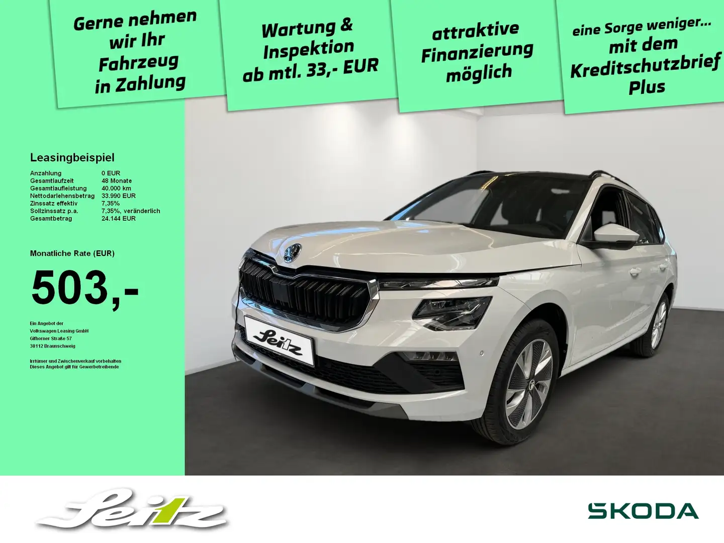Skoda Kamiq 1.5 TSI DSG Selection *PANO*NAVI*KAMERA*MATRIX* Weiß - 1