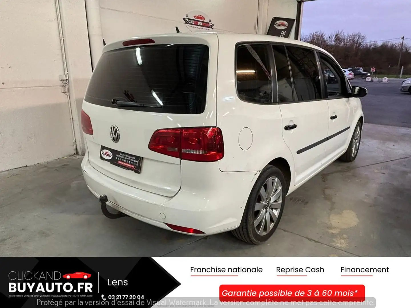 Volkswagen Touran 1.6 TDI 90 CHV TRENDLINE 7 PLACES // CARPLAY / CAM DE RECUL / CLIM Blanc - 2