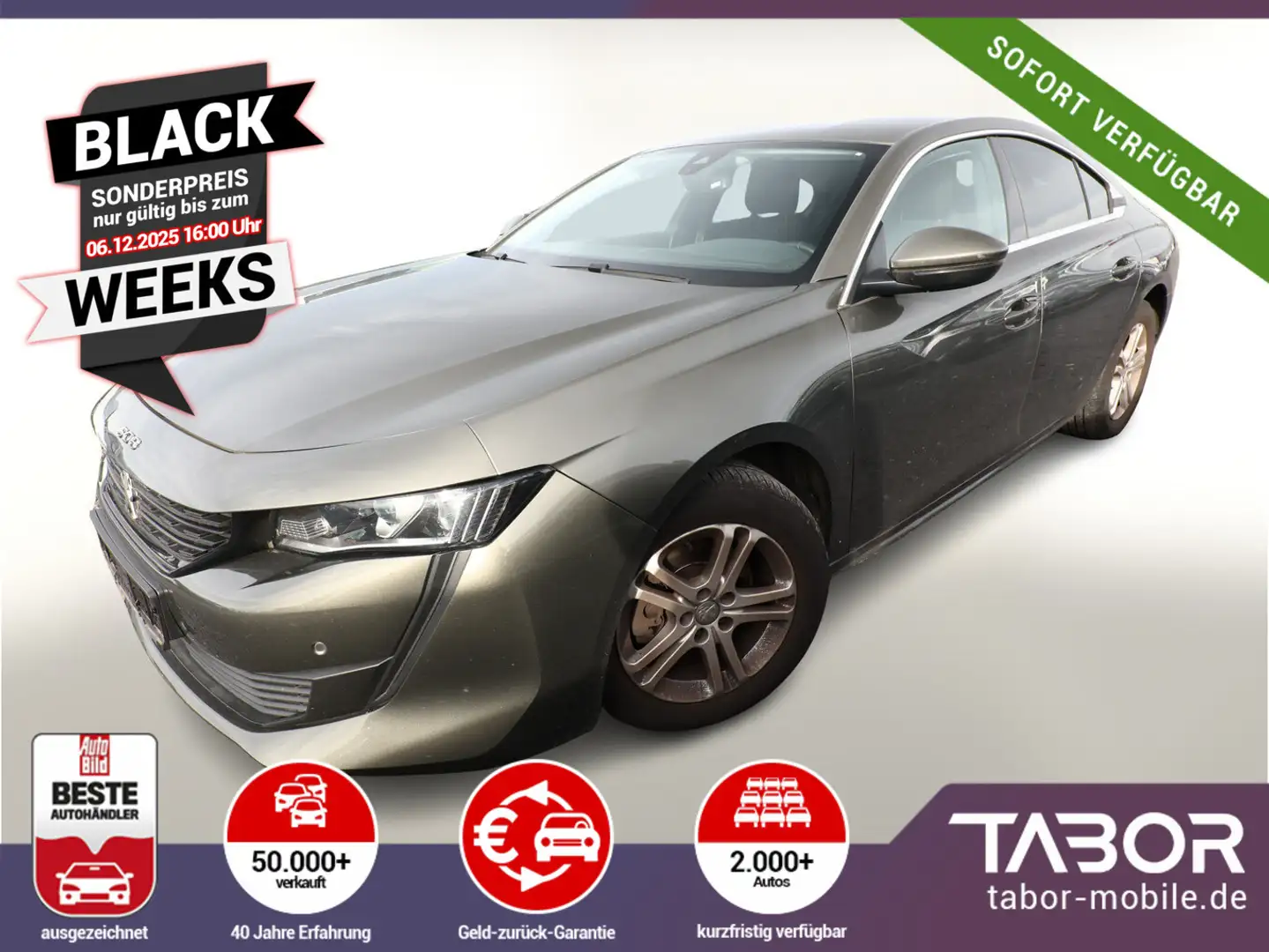 Peugeot 508 1.6 PT 180 Aut. Allure KeyL Kam PDC CarPlay Grau - 1