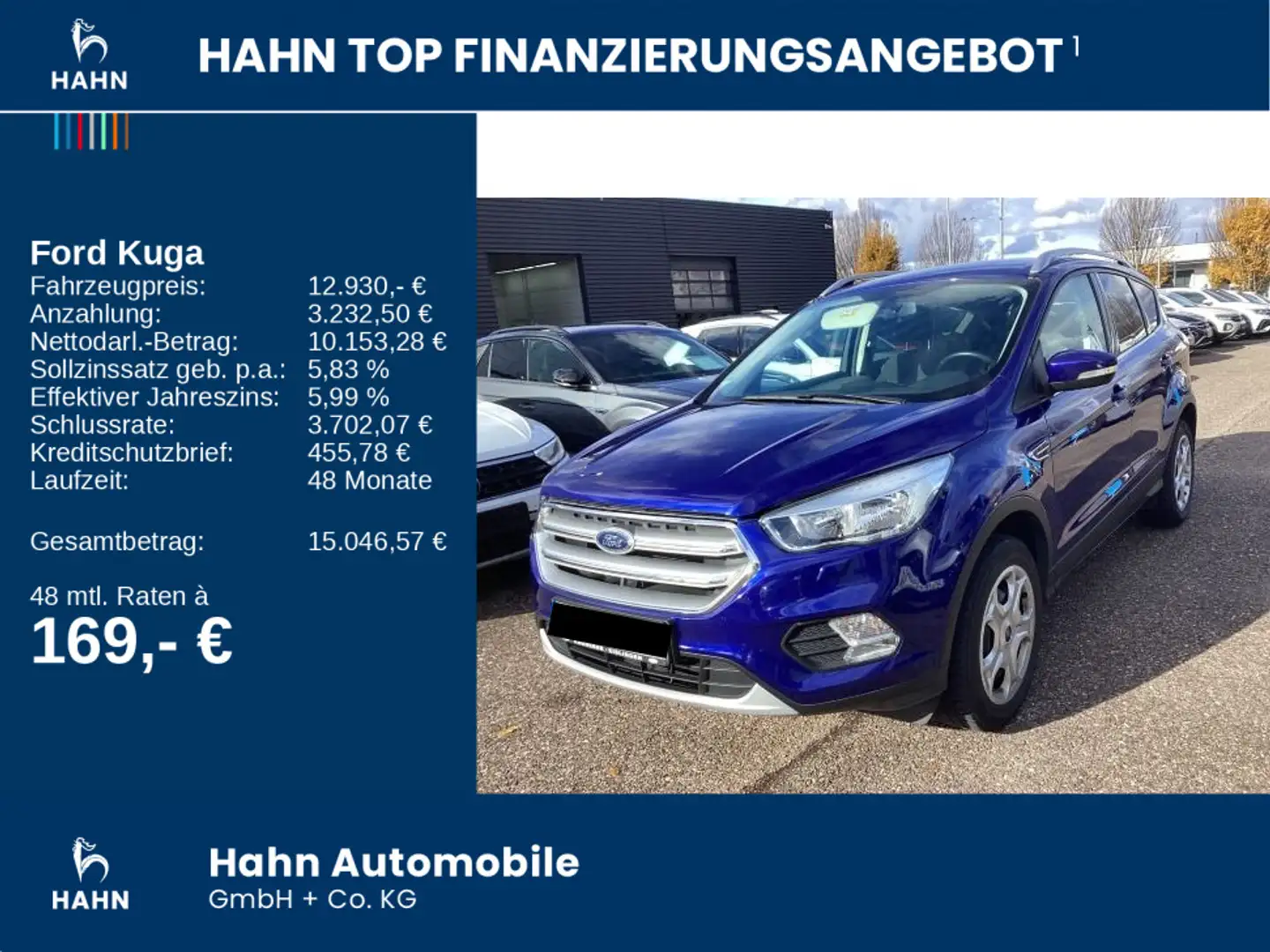 Ford Kuga 1.5 EcoBoost Trend 4x2 PDC Klima Sitzh. Bleu - 2