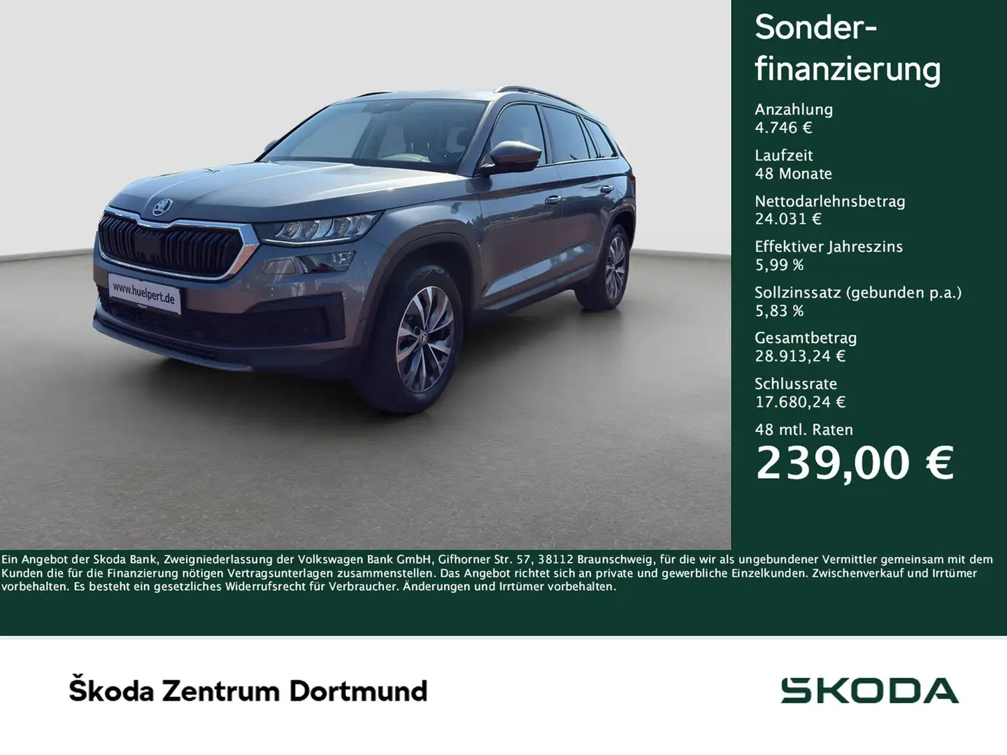 Skoda Kodiaq 2.0 AHK ACC LM18 NAVI CARPLAY SITZHEIZUNG Grijs - 1