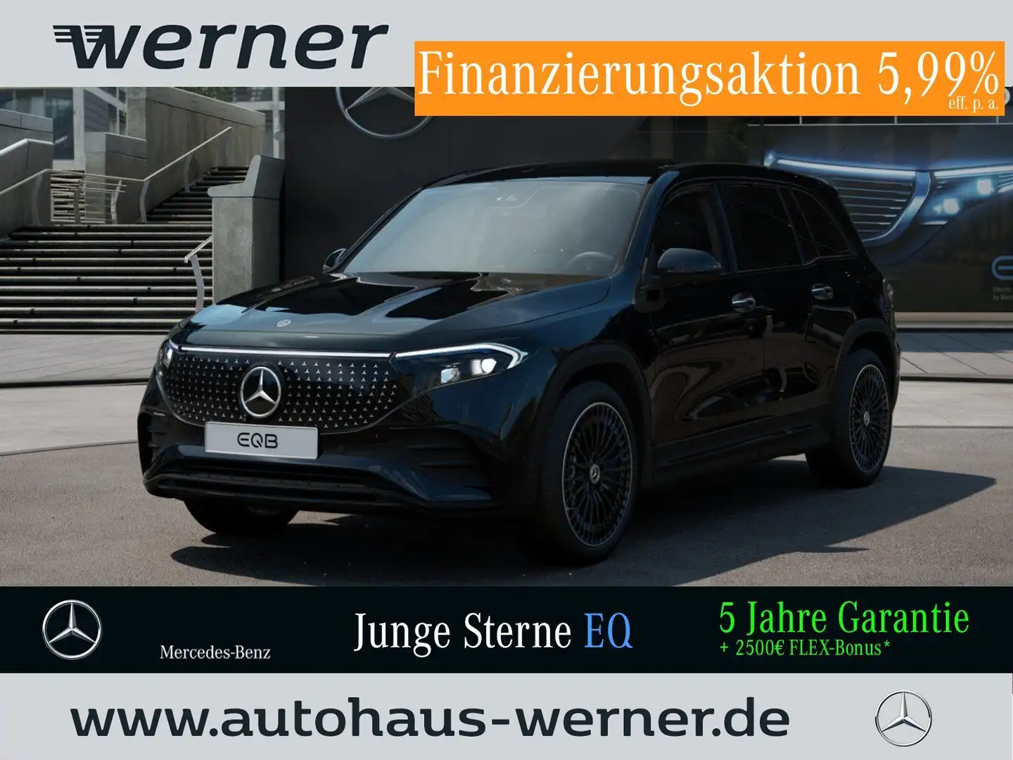 Mercedes-Benz EQB 250 AMG-ADV+ NIGHT 20" FAP MEMORY 360°SOUND Fekete - 1