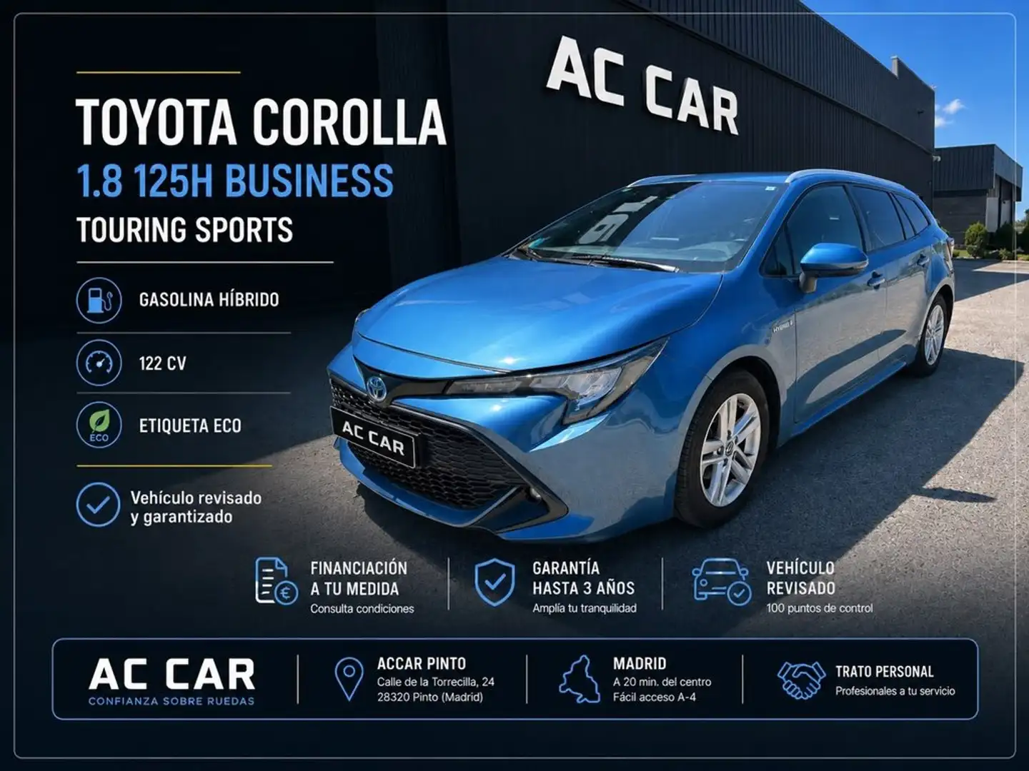 Toyota Corolla Touring Sports 125H Business Azul - 1