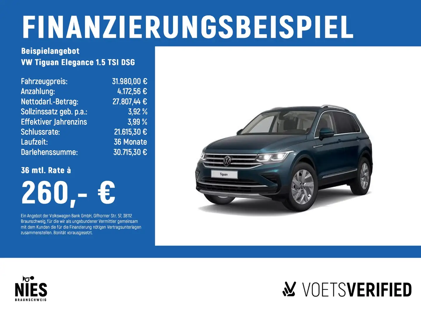 Volkswagen Tiguan Elegance 1.5 TSI DSG MATRIX-LED+App-Connect+Rea... Bleu - 2