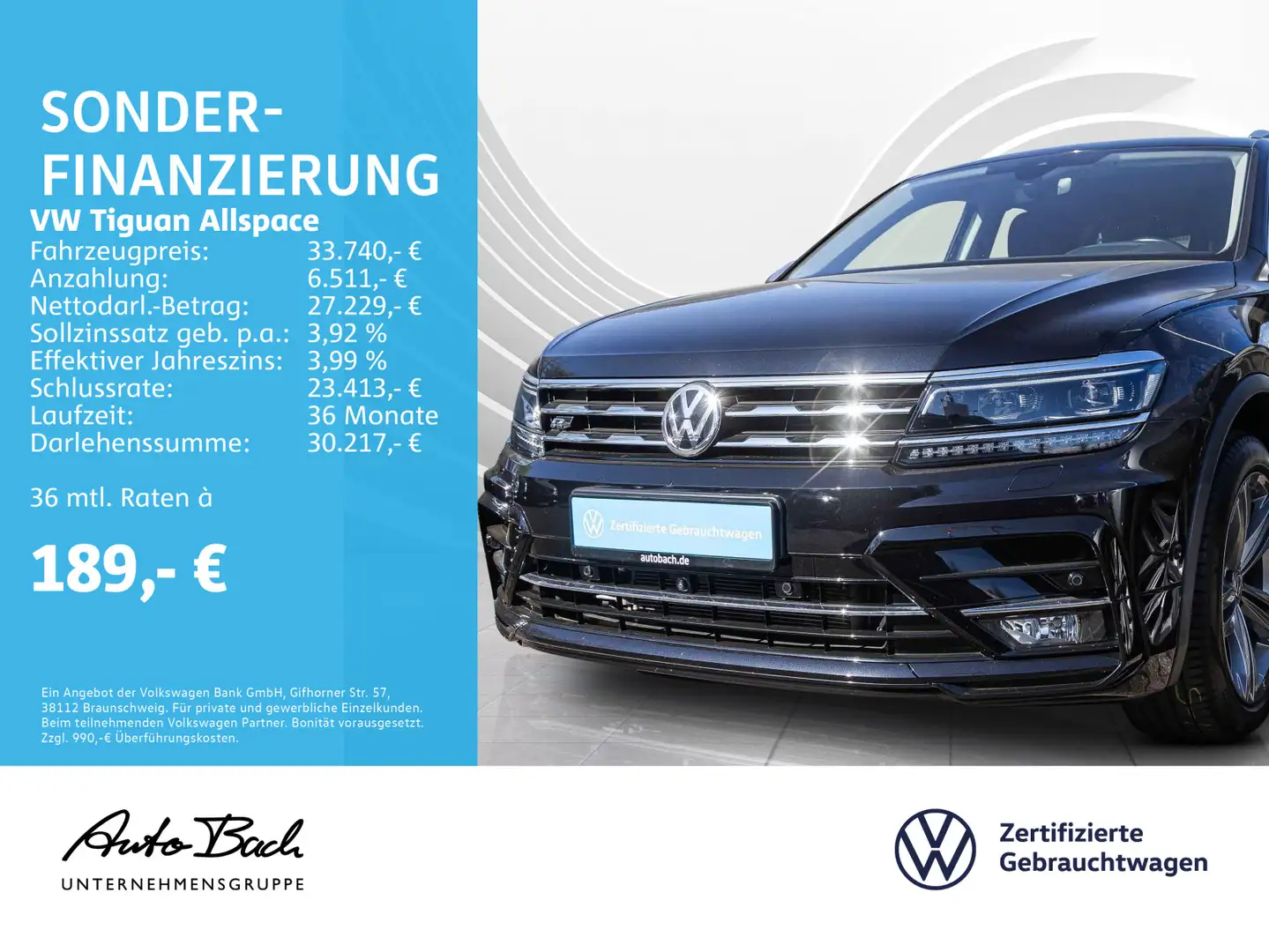 Volkswagen Tiguan Allspace 2.0 TDI DSG Highline R-Line 4Mot Noir - 1