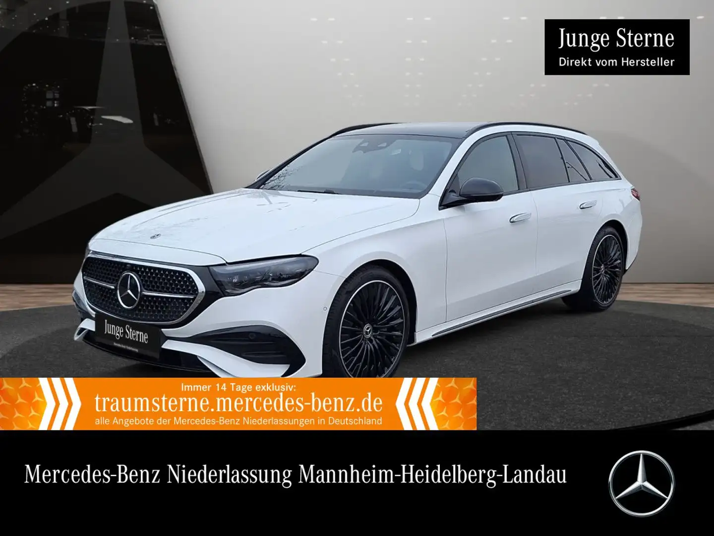 Mercedes-Benz E 220 d T AMG Fahrass 360° Pano Burmester Distr. Weiß - 1