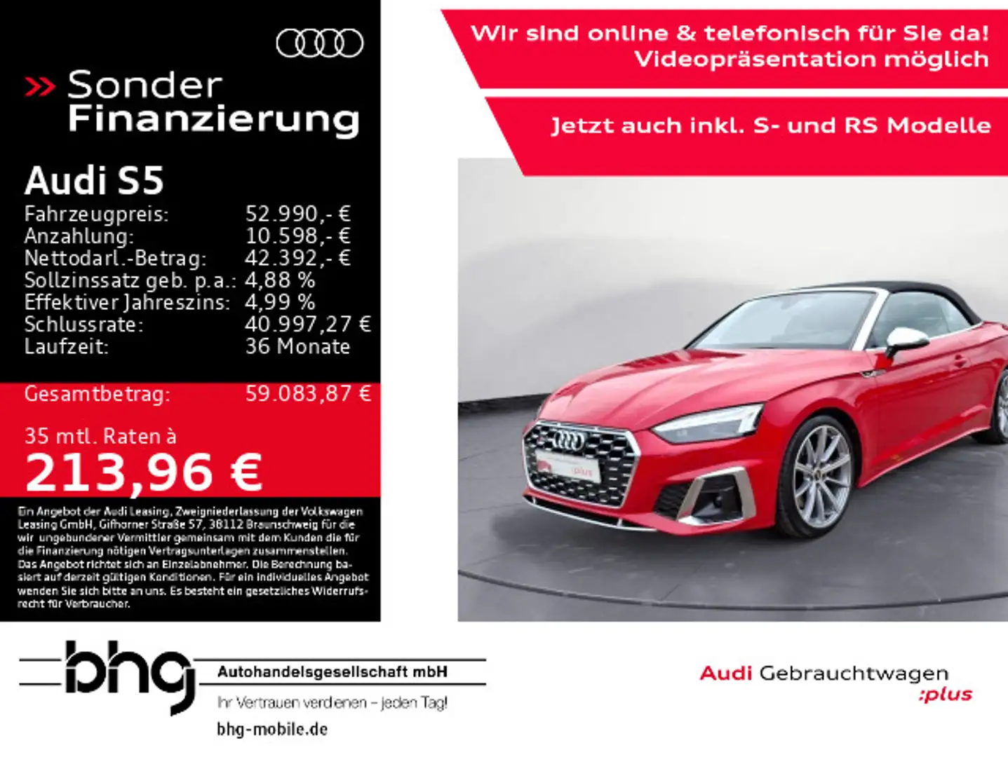 Audi S5 Cabrio TFSI tiptronic Navi Rot - 1