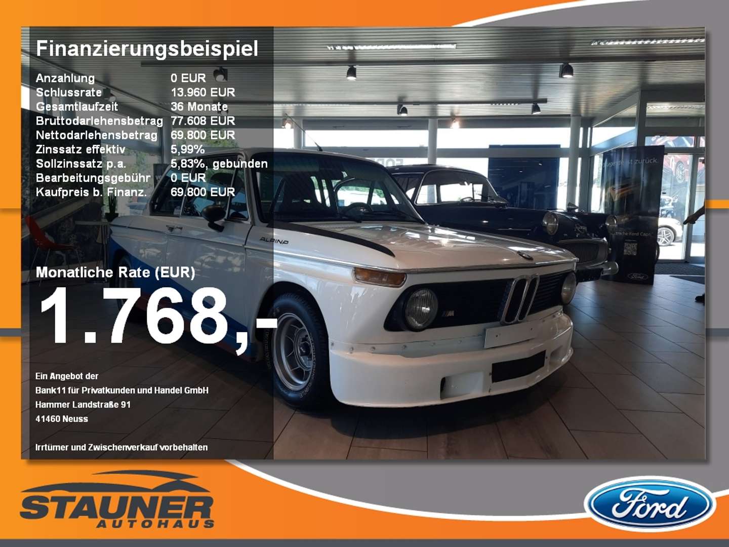 BMW 2002 (05/1974) — € 59,900 | Neustadt a. d. Donau