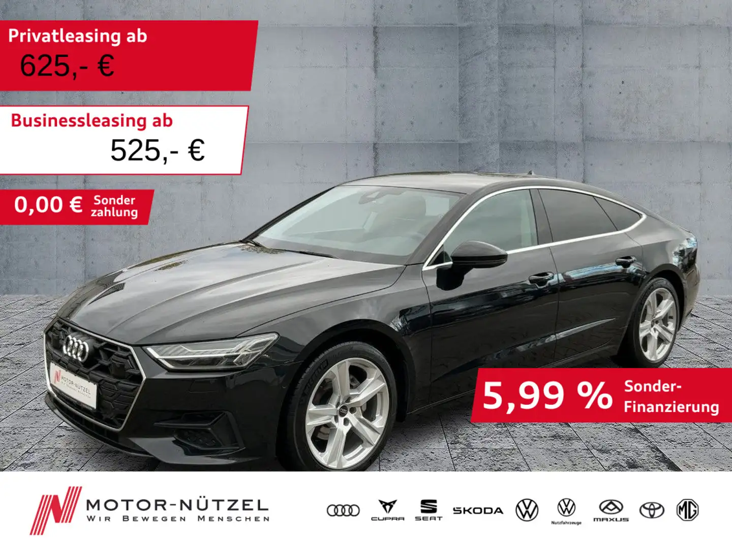 Audi A7 40 TDI QU HD-MATRIX+NAVI+ACC+VC+19Z Zwart - 1