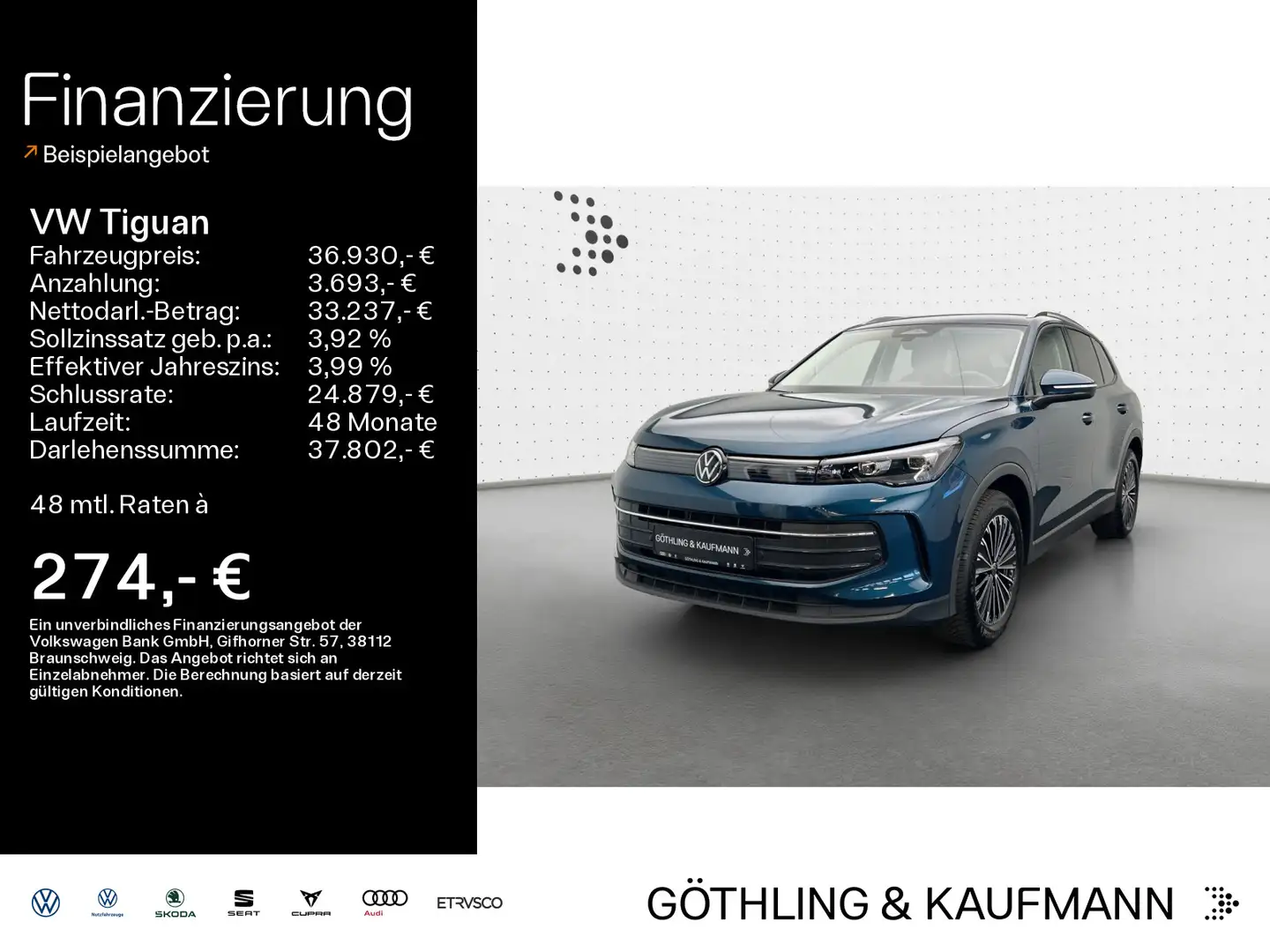 Volkswagen Tiguan 2.0 TDI DSG LIFE*AHK*KAMERA*LED*NAVI*KLIM Blau - 1