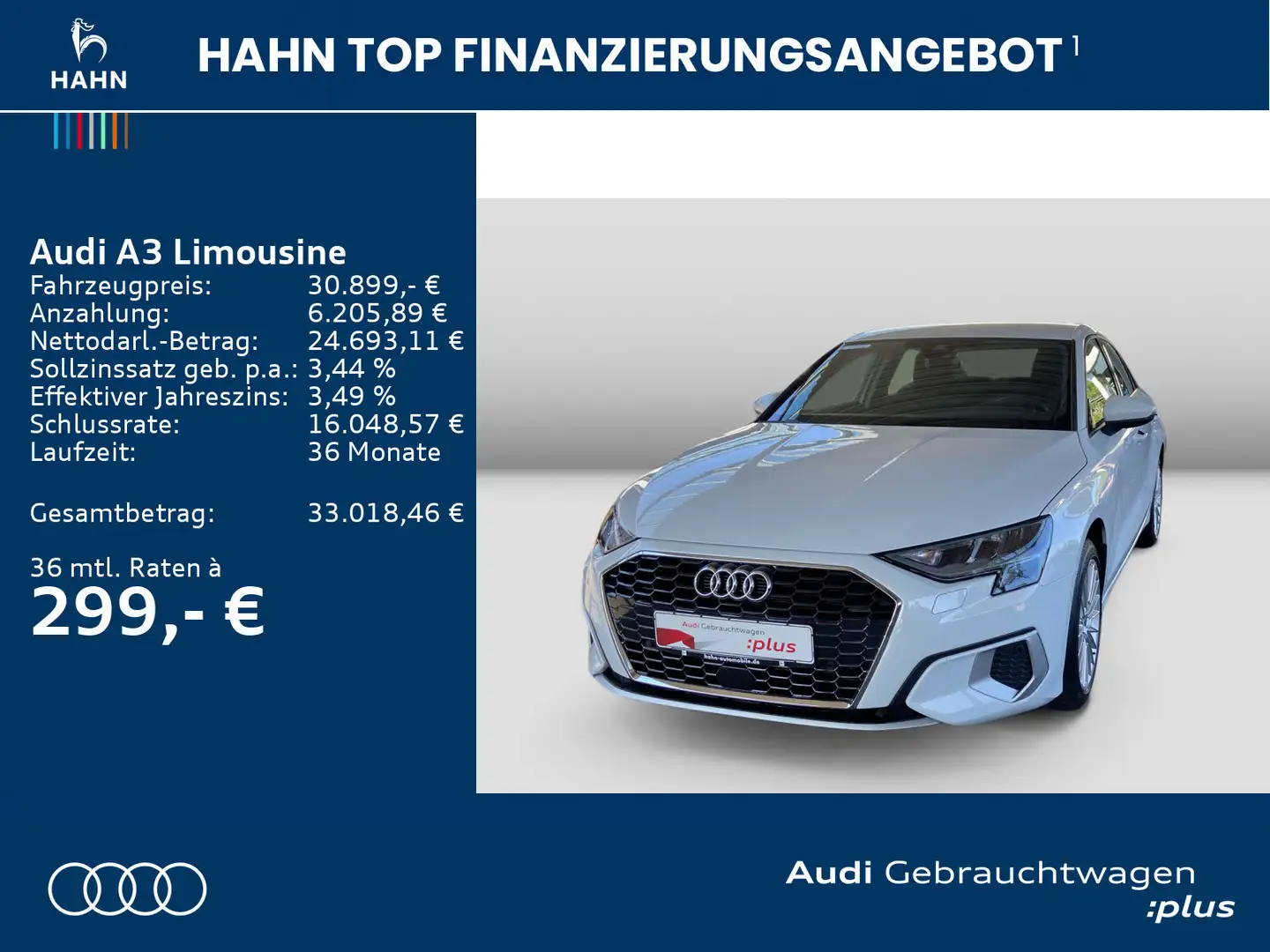 Audi A3 advanced 35TFSI S-tronic Navi AHK G Blanc - 2