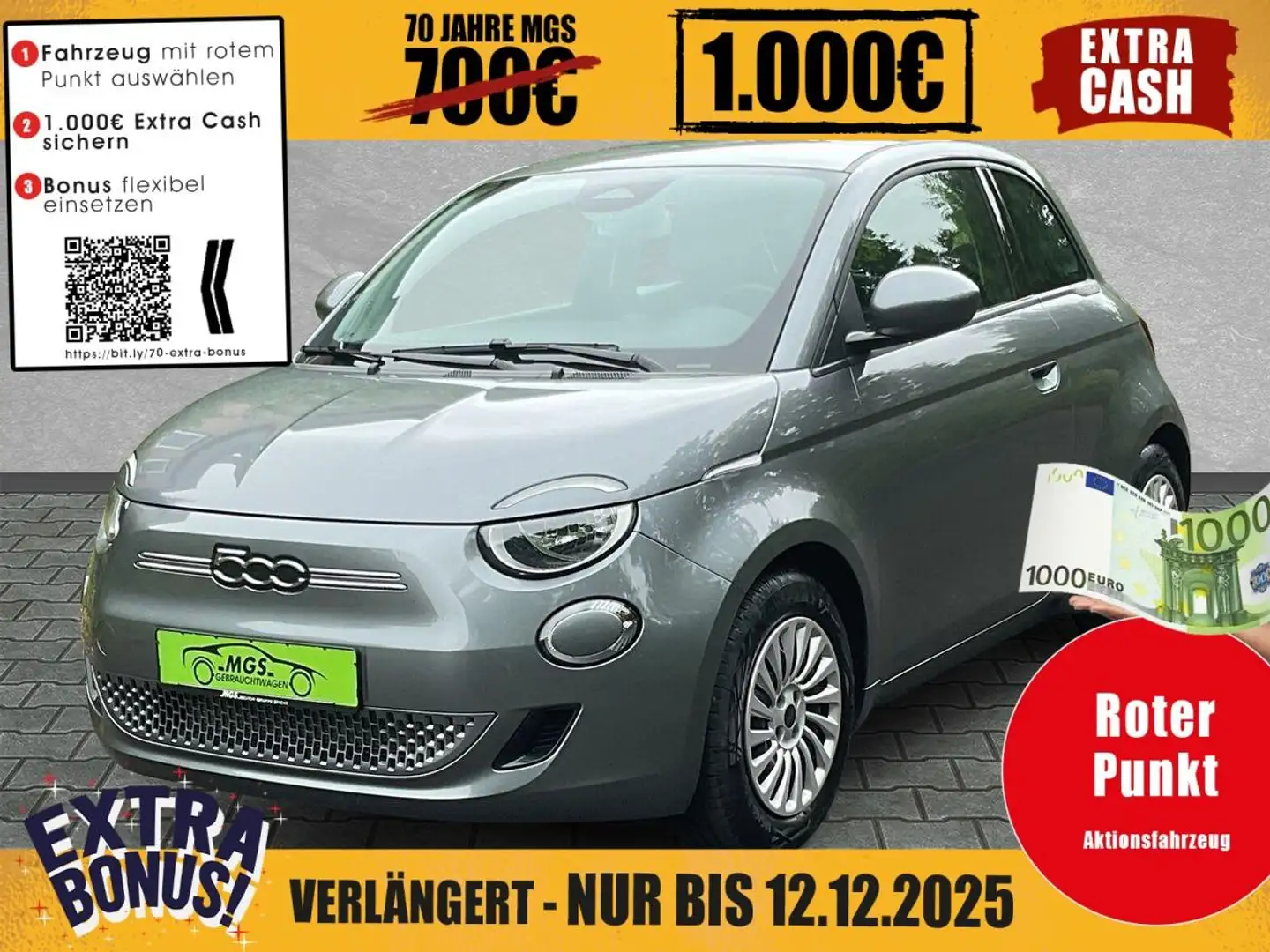 Fiat 500e Action #KLIMA Grijs - 1